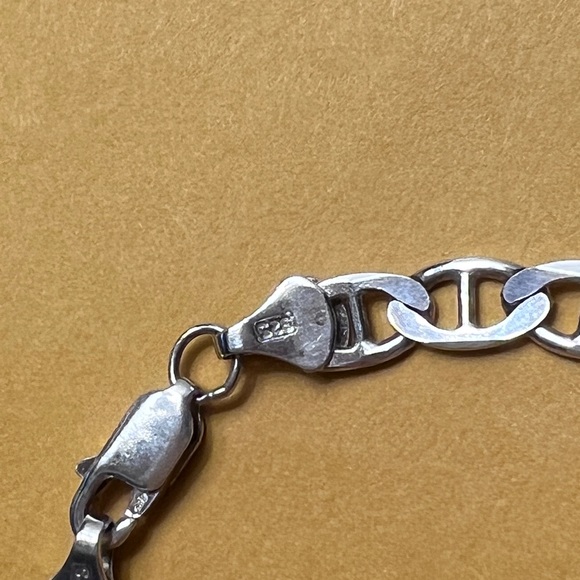 7” sterling silver 925  mariner link bracelet - Picture 2 of 4